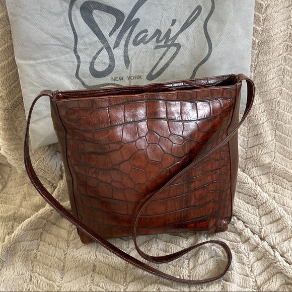 Vintage Sharif Shoulder Bag Brown Leather EUC
